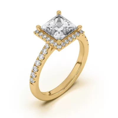 Estelle Classic Pavé Cathedral Halo Engagement Ring