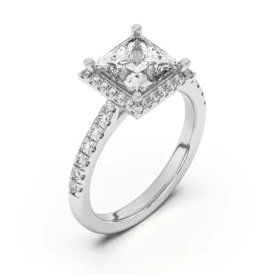 Estelle Classic Pavé Cathedral Halo Engagement Ring