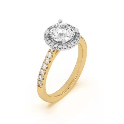 Estelle Classic Pave Cathedral Halo Two-Tone Engagement Ring