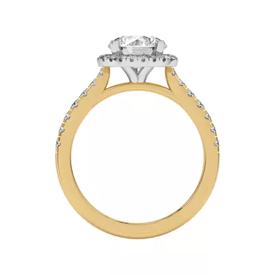 Estelle Classic Pave Cathedral Halo Two-Tone Engagement Ring