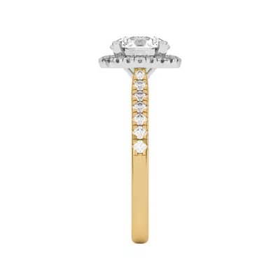 Estelle Classic Pave Cathedral Halo Two-Tone Engagement Ring
