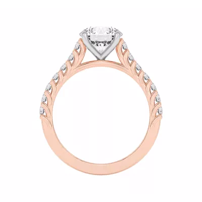 Wave Prong Pave Two-Tone Engagement Ring