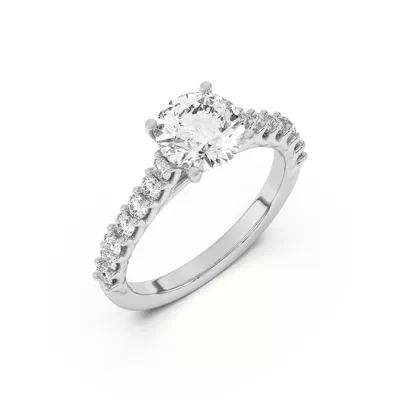 Wave Prong Pavé Engagement Ring