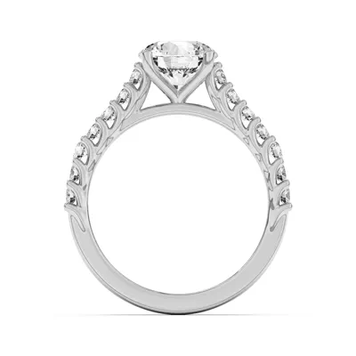 Wave Prong Pavé Engagement Ring