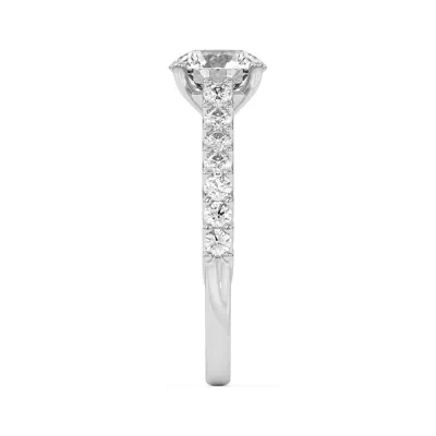 Wave Prong Pavé Engagement Ring