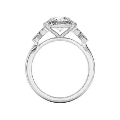 Portia Halo Petal Accent Engagement Ring