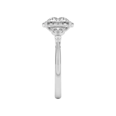 Portia Halo Petal Accent Engagement Ring