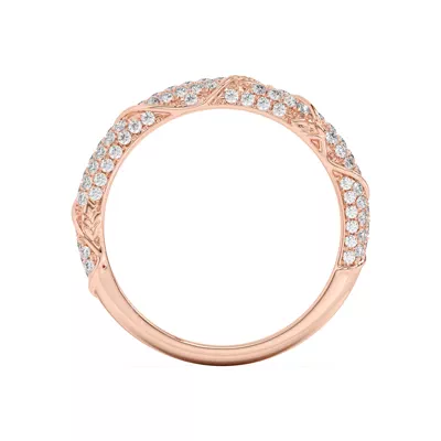 Laurel Twisting Vine And Leaf Pavé Band