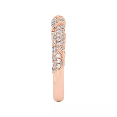 Laurel Twisting Vine And Leaf Pavé Band