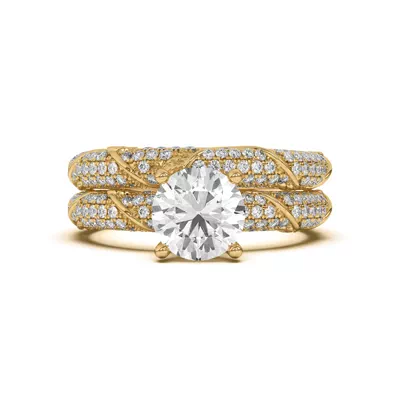 Laurel Twisting Vine And Leaf Pavé Band