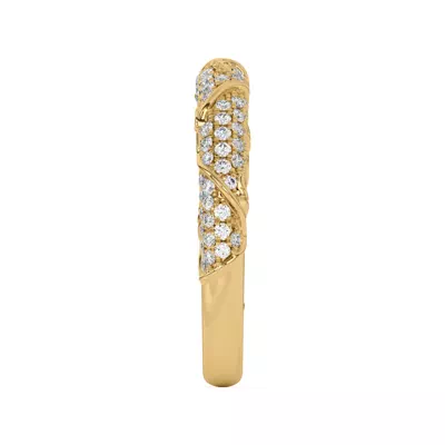 Laurel Twisting Vine And Leaf Pavé Band