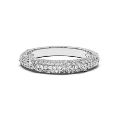 Laurel Twisting Vine And Leaf Pavé Band