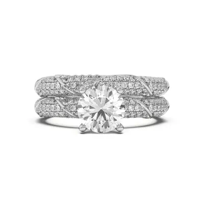 Laurel Twisting Vine And Leaf Pavé Band