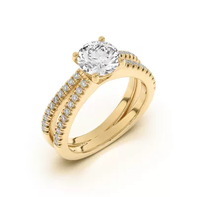 Bree Split Shank Pavé Engagement Ring