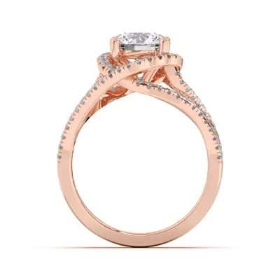 Liana Multistrand Swirling Halo Engagement Ring