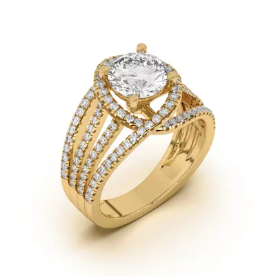 Liana Multistrand Swirling Halo Engagement Ring