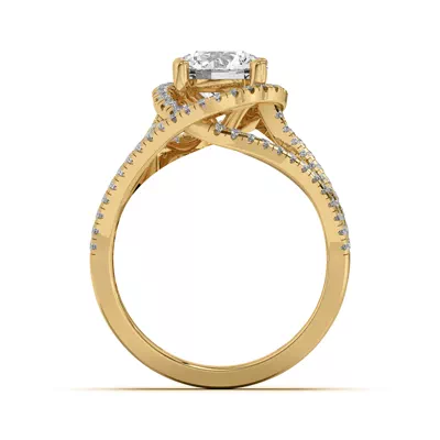 Liana Multistrand Swirling Halo Engagement Ring
