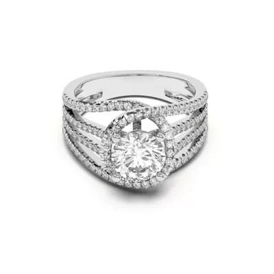 Liana Multistrand Swirling Halo Engagement Ring
