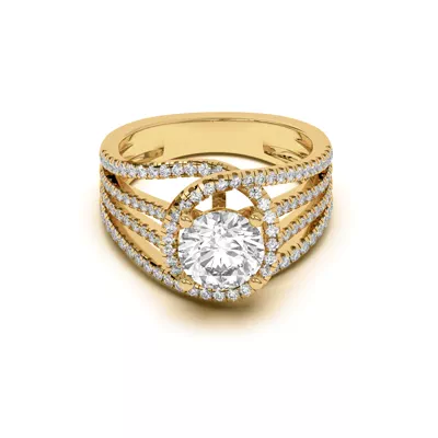 Liana Multistrand Swirling Halo Engagement Ring