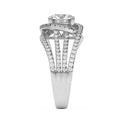 Liana Multistrand Swirling Halo Engagement Ring