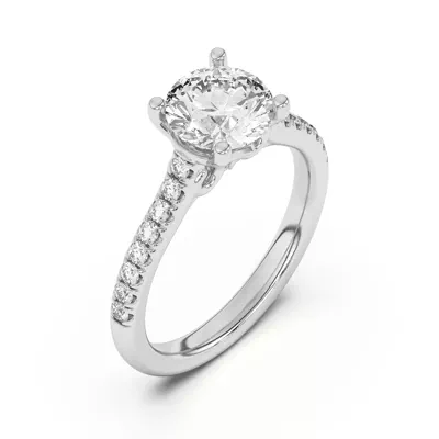 Coraline Scroll Prong Pavé Engagement Ring