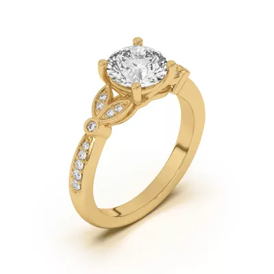 Fernanda Leaf Engagement Ring