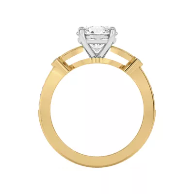 Fernanda Leaf Two-Tone Engagement Ring