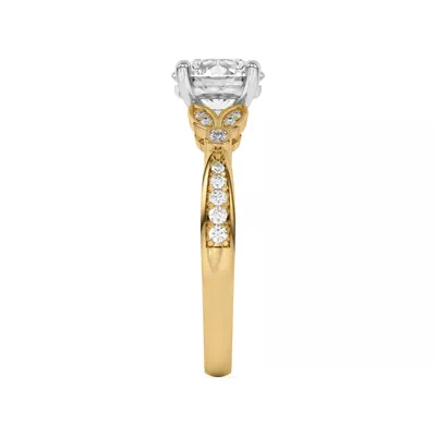 Fernanda Leaf Two-Tone Engagement Ring