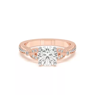 Fernanda Leaf Two-Tone Engagement Ring