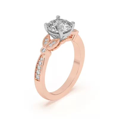 Fernanda Leaf Two-Tone Engagement Ring
