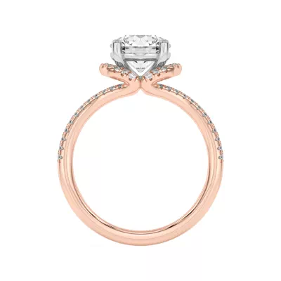 Andra Folded Halo Two-Tone Engagement Ring