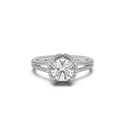 Andra Folded Halo Engagement Ring