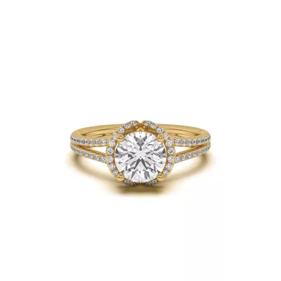 Andra Folded Halo Engagement Ring