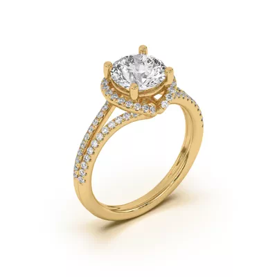 Andra Folded Halo Engagement Ring