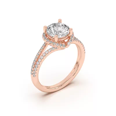 Andra Folded Halo Engagement Ring