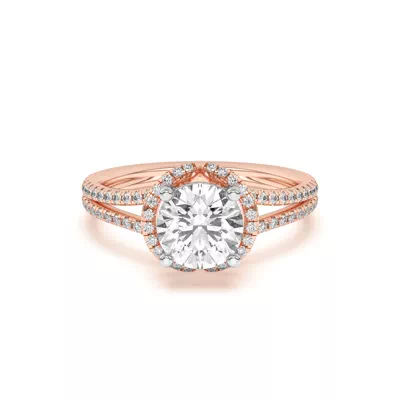 Andra Folded Halo Two-Tone Engagement Ring