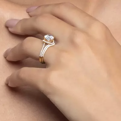 Andra Folded Halo Engagement Ring