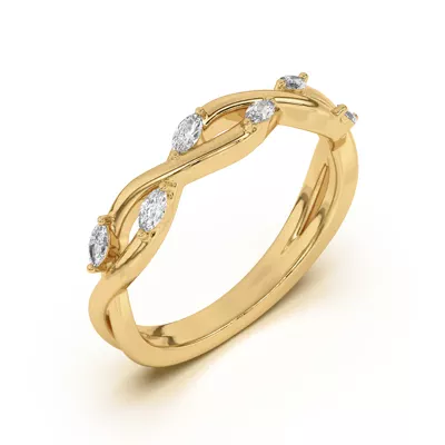 Maxime Twisted Marquise Diamond Band