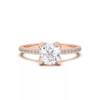 Marian Lab Diamond-Encrusted Tulip Prong Pavé Engagement Ring