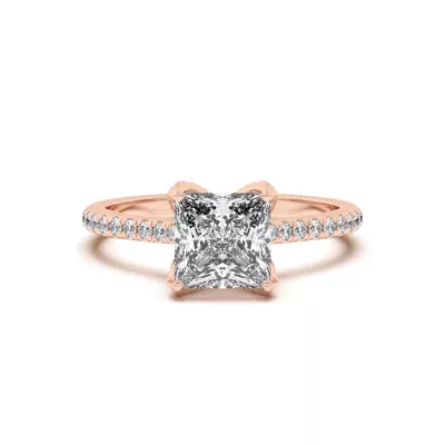 Marian Lab Diamond-Encrusted Tulip Prong Pavé Engagement Ring