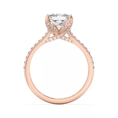 Marian Lab Diamond-Encrusted Tulip Prong Pavé Engagement Ring