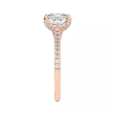 Marian Lab Diamond-Encrusted Tulip Prong Pavé Engagement Ring
