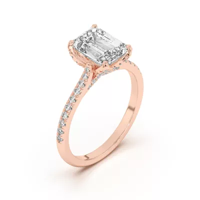 Marian Lab Diamond-Encrusted Tulip Prong Pavé Engagement Ring
