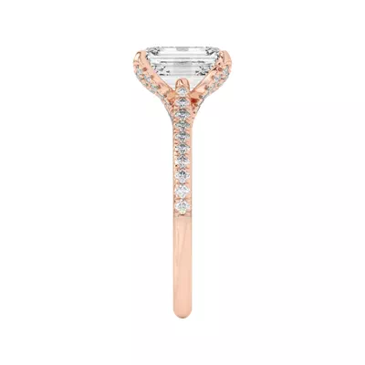 Marian Lab Diamond-Encrusted Tulip Prong Pavé Engagement Ring