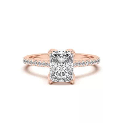 Marian Lab Diamond-Encrusted Tulip Prong Pavé Engagement Ring