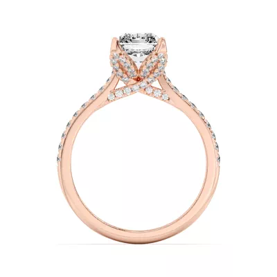 Marian Lab Diamond-Encrusted Tulip Prong Pavé Engagement Ring