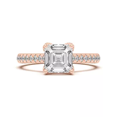 Marian Lab Diamond-Encrusted Tulip Prong Pavé Engagement Ring