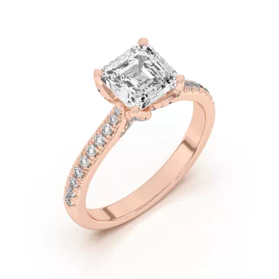 Marian Lab Diamond-Encrusted Tulip Prong Pavé Engagement Ring