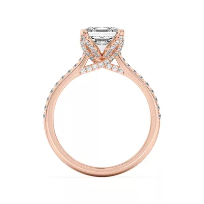 Marian Lab Diamond-Encrusted Tulip Prong Pavé Engagement Ring