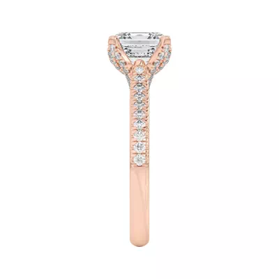 Marian Lab Diamond-Encrusted Tulip Prong Pavé Engagement Ring